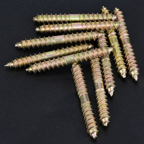 Lot de 10 vis à bois double face de 6 x 50 mm pour la menuiserie et l'ameublement. (1/5)