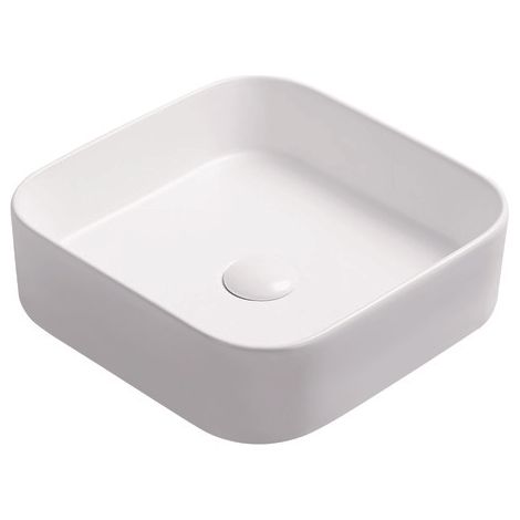ONDEE ZEN - Vasque à poser carré LYS - Céramique blanche matte - Dim : 37 x 37 x 11 cm (1/4)