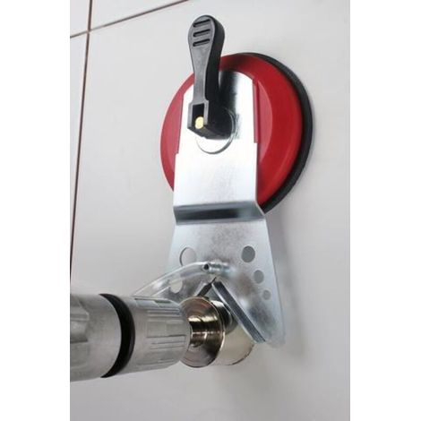 Rubi – Guide de perçage pour trépans jusqu'à 83mm – Ventouse pour fixation stable – Perforations précises à sec ou humide (1/5)