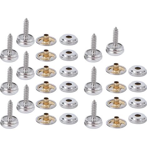 Lot de 10 attaches à vis en cuivre pour tente, bouton-pression de fixation, longueur de pied 15mm (1/5)