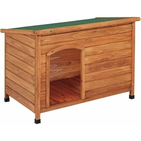 Cuccia per Cani in Legno con Tetto Piatto, 85 x 58 x 58 cm. Resistente e di grande durabilità