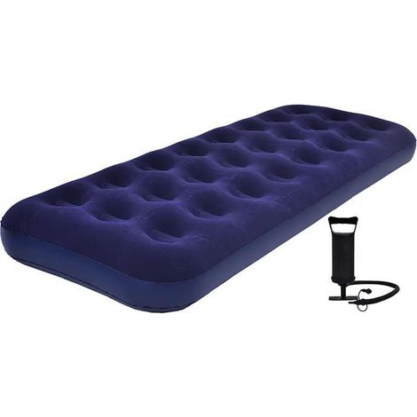 Beflockte Matratze für 1 Person 191x73x22CM Mit Pumpe 2in1 24040 (1/5)