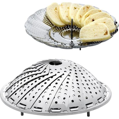 Inserto per cestello da vapore pieghevole in acciaio, 14-23 cm (1/5)