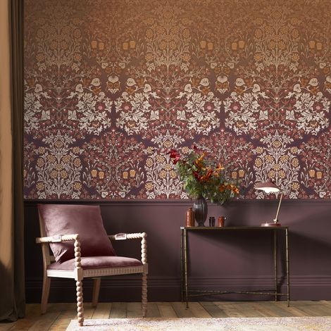 Papier peint panoramique William Morris Blackthorn Red 400 x 250cm Rouge (1/5)