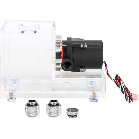 Réservoir d'eau acrylique transparent 600ML avec pompe intégrée refroidie PC, débit 600L/H (1/5)