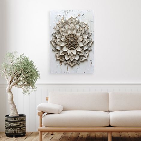 Wandbild Mandala Zen Spa Orientalisch in Beige 40x60 (1/4)