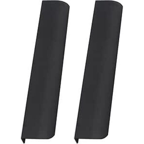 Lot de 2 poignées de tiroir invisibles, poignées cachées, longues poignées de meuble de cuisine, poignées de tiroir en alliage d'aluminium, poignées de placard, poignées de penderie (noir, 120 + 150 m (1/4)