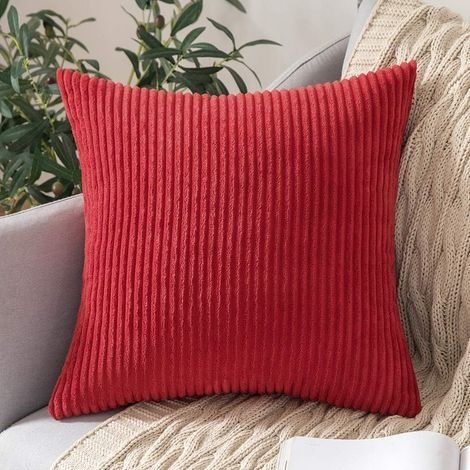 Weiche Samtkissenbezüge, dekorative Kissenhüllen für Wohnzimmer und Zuhause, 45 x 45 cm, 2er-Set, Rot (1/4)