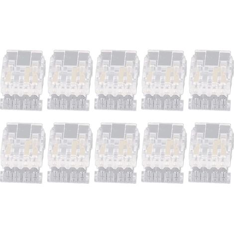Connecteur Ruban LED COB 3 Broche 10 mm, 10 Pcs Kit COB LED Bande à Connecteur De Fil, Transparents sans Soudure Lumineuse, pour Le Bureau De L'école (1/5)