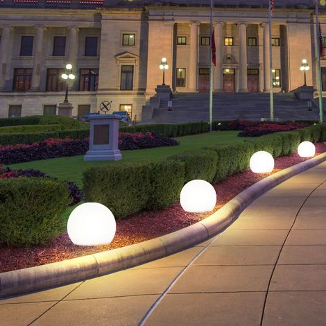 LED Außen Kugelleuchten Solarleuchte Steckleuchte Erdspieß Gartendeko Wegleuchte, IP44, 4er Set