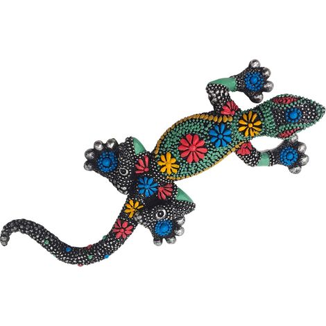 Lézard décoratif en résine pour la maison, figurine animale ethnique, accessoire de décoration unique, 3 cm x 7 cm x 17 cm