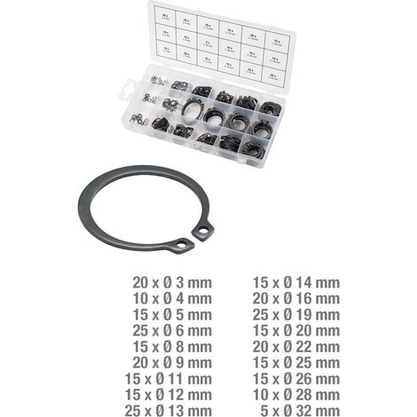 KS Tools - Assortiment de circlips de type externe x300 - 970.0100