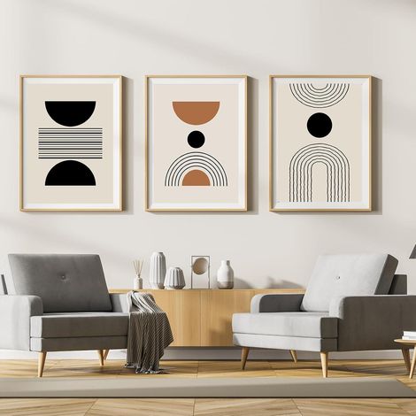Leinwandbilder Abstrakt Boho Poster Set 3PCS-20x30cm Geometrie 1 (1/5)