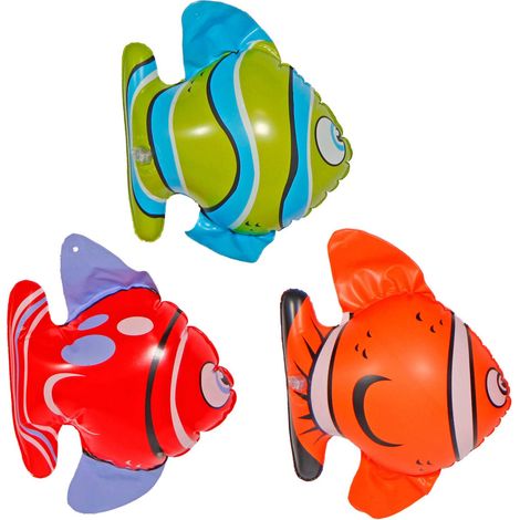 Folat- Pesce Tropicale Gonfiabile-3 Pezzi, Multicolore, 20572