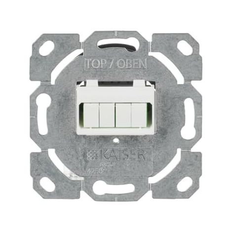 Busch-Jaeger Boîte de raccordement à fibre optique Connecteur LC-Quad version droite 4-gang argent (0244/42), 2CKA000230A0486