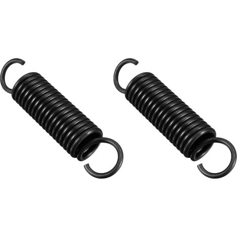 80 mm Free Length Double Hook Tension Spring x 2 Pcs Metal Extension Coil Springs for Industrial Machinery, [Black]  Tension, Extension Hélicoïdal Ressorts pour Machines industrielles, Métal (1/4)