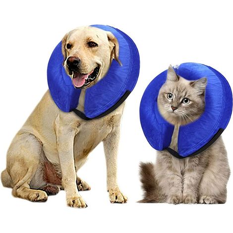 Aufblasbarer Genesungskragen, XL verstellbarer postoperativer Schutzkragen, Haustierkragen für große Hunde und Katzen, Bissfest, Wundheilungsfördernd