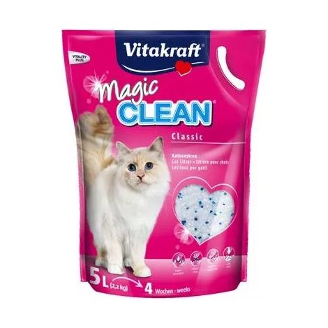 lettiera sabbia gatto silicio vitakraft "magic clean" 5 litri