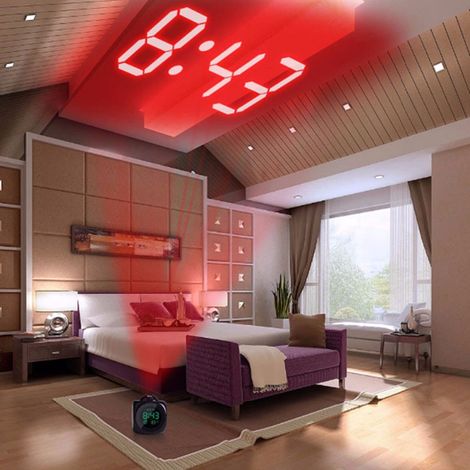 Orologio a proiezione multifunzionale, sveglia a LED a sette colori, orologio vocale, orologio a proiezione (1/2)