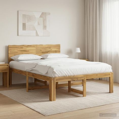 Cama doble con cabecero ROSTOCK Blanco 140 x 190 cm (1/5)