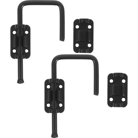 Verrou de sécurité enfant pour porte coulissante en verre noir mat, lot de 2 en CRS, installation facile, loquet multi-angle pour intérieur et patio (1/5)