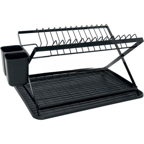 Métal Egouttoir Pliable noir 47.5x34x25cm (1/4)