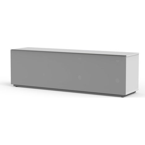 Meuble TV bois noir et tissu Axel 160 cm (1/4)