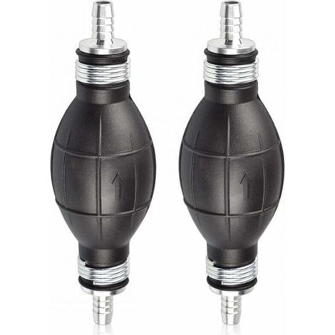 Pair 8mm Pompe à Main Essence en Caoutchouc - Poire d'Amorçage Carburant pour Voitures, Motos et Bateaux (Noir) - Pompe Manuelle de Transfert (1/5)