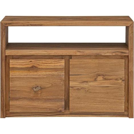 Buffet de Salle à Manger en Bois Massif de Teck, Meuble de Rangement 80x30x60 cm, Desserte Moderne avec Étagères pour Cuisine et Salon (1/5)
