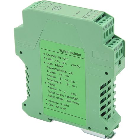 Isolateur de Signal de courant continu 1 entrée sortie 4-20mA, Module de conditionneur anti-interférence de détection PLC 24V