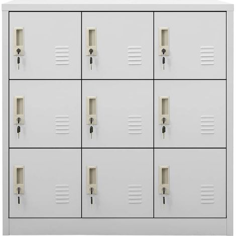 Maison Exclusive - Armario taquilla de acero gris claro 90x45x92, (1/5)