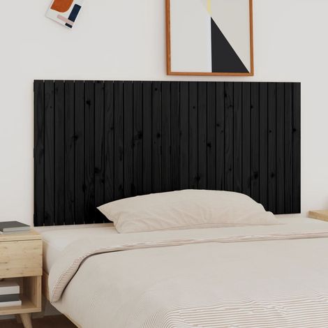 Tête de lit murale,Panneau de lit,Décoration murale Noir 185x3x90 cm Bois massif de pin XZZ17518 (1/4)