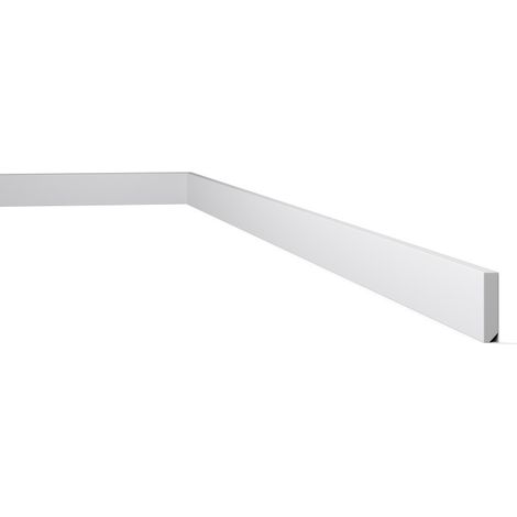 NMC – Moulure décorative blanche 2 m – Plinthe moderne en polystyrène extrudé – Résistante aux chocs – Finition prépeinte RAL 9016 (1/8)