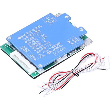 Carte de charge pour batterie au lithium 13S 48V 20A, module de protection BMS pour batterie au lithium (avec interface GP5) (1/5)