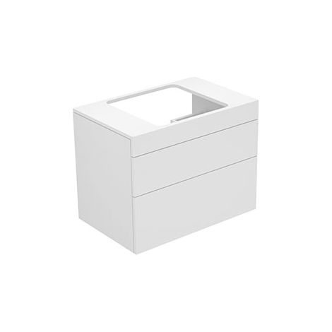 Keuco Edition 400 Meuble sous-lavabo 31598, 2 tiroirs frontaux, 700 x 546 x 450 mm, Corps/Avant: Laque brillante blanche / Laque brillante blanche / Laque brillante blanche - 31598210001 (1/2)