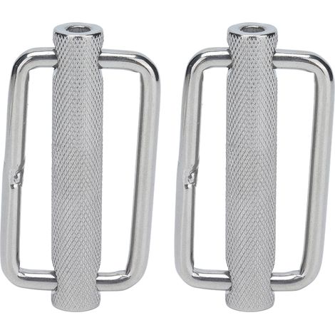 Set mit 2 verstellbaren, gerändelten Schiebegürtelschnallen aus Edelstahl, robustes Montageset (1/5)