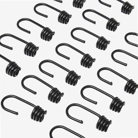 Werka Pro – Lot de 20 crochets pour tendeur – Utilisables avec tendeur diamètre 8mm – Coloris noir – Pour fixation sécurisée