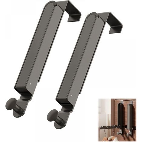 Klappbarer Türhänger zum Aufhängen von Kleidung, Schals und Taschen, 2er-Set (grau) (1/4)