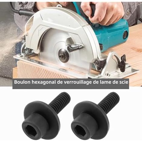 VGOL Lot de 4 boulons de fixation hexagonaux 266133-3 M6 x 20 en métal compatibles avec scie circulaire Makita BSS611 DSS610 DSS611, noir (1/5)