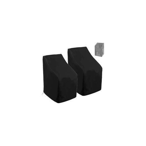 Set di 2 coprisedie impilabili impermeabili 420D per sedie da giardino con schienale alto – Protezione per mobili da esterno fino a 646470/120cm - Crezuo