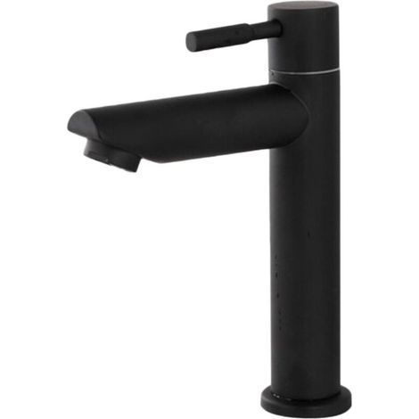 Rubinetto per lavabo da bagno in acciaio inossidabile nero facile da installare per uso domestico