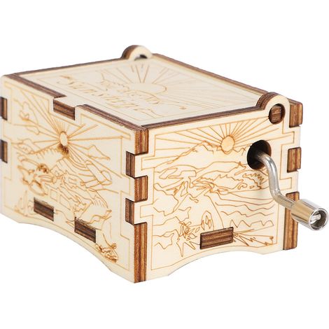 Boîte à musique en bois, artisanat vintage, boîte à musique à manivelle, cadeau d'anniversaire ou de Noël.