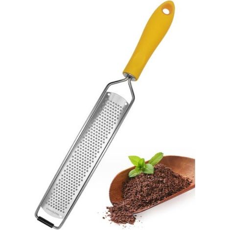 1 Râpe à fromage manuelle jaune et râpe à agrumes, râpe classique haut de gamme en acier inoxydable tranchant, idéale pour le parmesan, qui (1/5)