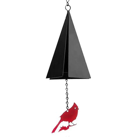 Carillon éolien triangulaire en fer rouge - Décoration suspendue (1/5)