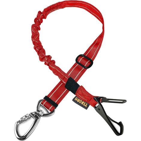 Ceinture de sécurité pour chien, réglable, avec amortisseur élastique et clip universel (1/5)
