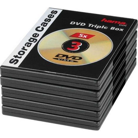 Hama DVD Triple Box, black, pack of 5 (1/2)
