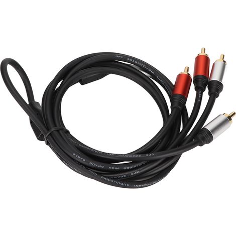 Câble Audio Stéréo 2RCA Mâle vers 2RCA Mâle Doré pour Voiture et Home Cinéma (1/5)