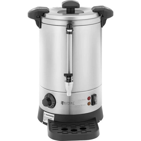 Dispensador de agua caliente 6,1 litros 1500 vatios bandeja de goteo plateada