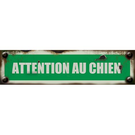 Plaque vintage Attention au chien - Rigide 170x45mm - 4019406