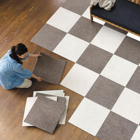 Tapis de sol adhésif 30x30cm, moquette auto-agrippante antidérapante, protection de sol réutilisable pour salon, chambre d’enfant, bureau, salle à manger, lot de pièces